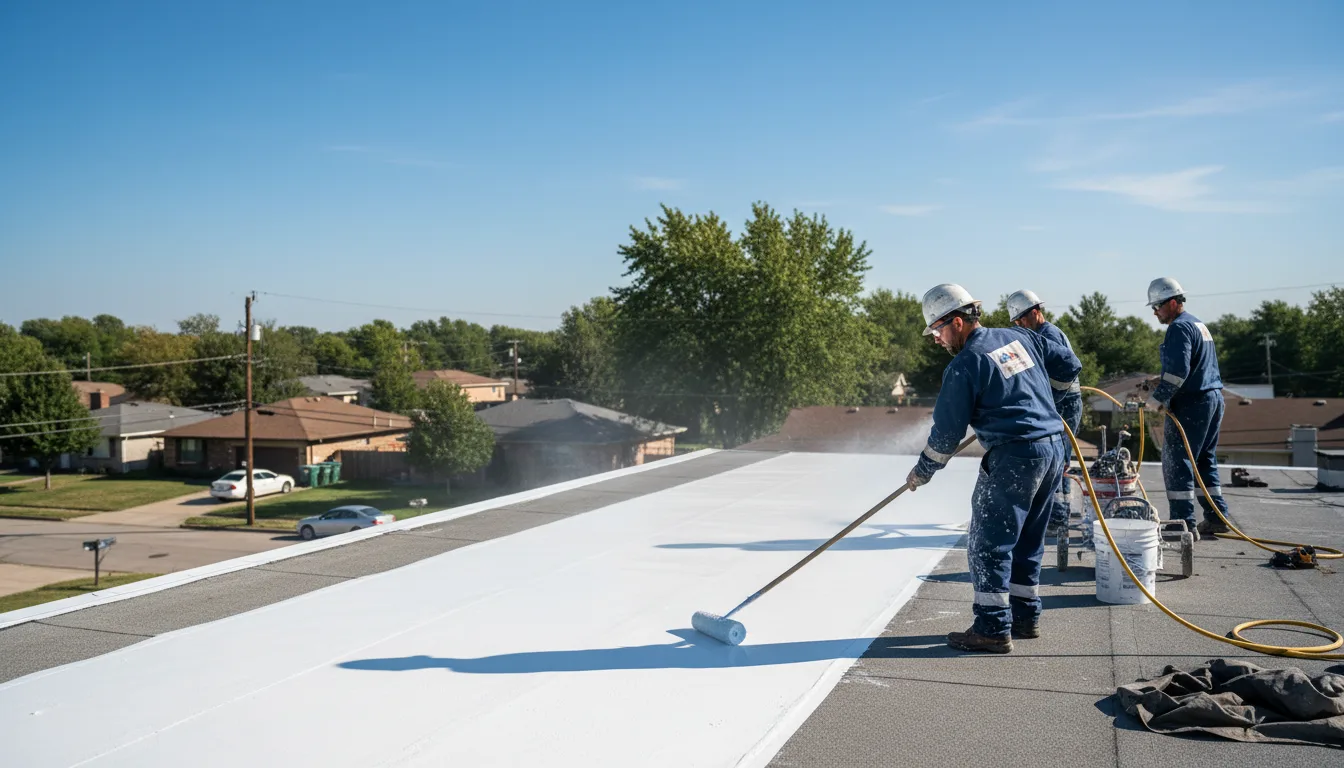 Commercial roof coating in Maysville, OK near me